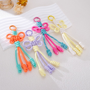 2026 New Sweet Color Bow Bag Charm Handwoven Nylon Rope Phone Pendant Cute Accessories Gift for Women Girls