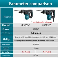 Makita HR3001CJ HR3011FCJ 30mm SDS Plus Bohrhammer Industrielles Elektrowerkzeug 220V für Betonbau