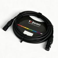 Kabel Patch Audio Anti-Noise 1 Meter, XLR Male Female, Berjaket PVC, Dilindungi Jalinan Kawat, untuk Mikrofon, Amplifier, Sistem Panggung