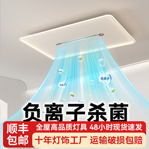 <b>Ceiling</b> Fan <b>Light</b> With Negative Ion <b>Led</b> <b>Light</b> Source For Living Room Bedroom Flush Mount Silent Inverter Eye Protection - Product Image 4