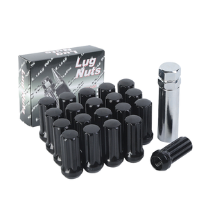 M14x1.5 dadi con laccio scanalato-sostituzione per 1999-2024 Chevy Silverado 1500, dado con aletta cromata a estremità chiusa con presa (24 pezzi) - Product Image 1