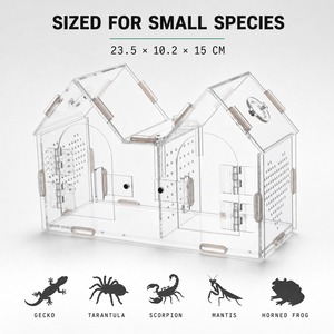 Terrario de Acrílico Transparente para Reptiles, Hábitat Ventilado para Animales Pequeños, Caja de Cría Transparente para Lagartos, Geckos y Escorpiones - Product Image 3