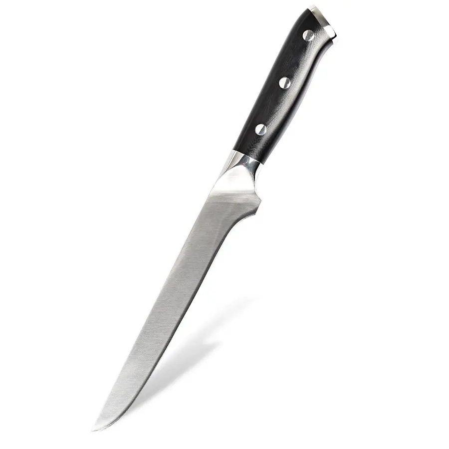 プロフェッショナルドイツ1.4116スチールキッチンナイフG10ハンドル付き7インチステンレススチールボーニングナイフ