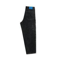 ZY Logo personnalisé Lavé Double Couche Genou Panneau Hommes Lâche Jean Broderie Décontractée 100% coton Baggy Fit Hommes Denim Pantalon Jean