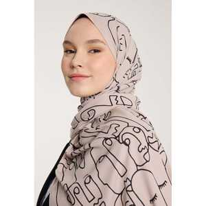 Lightweight Breathable Pure Tone Black Pashmina Scarf Long Cotton <b>Head</b> <b>Wrap</b> with Marginal Stone Pattern for Spring Season - Product Image 2