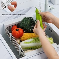 Égouttoir de lavabo métallique flexible et réglable, fixation par vis, stable, antidérapant, pour fruits et légumes