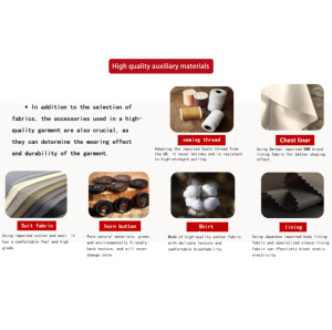 وصول جديد: سترة شتوية رجالية قابلة للعكس باللون الأزرق الرمادي، مريحة وبدون ياقة، مزدوجة الصدر - Product Image 4