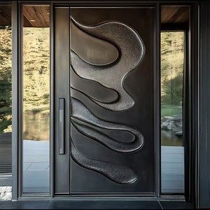 Porte pivotante antivol en aluminium moulé QiFan au design moderne pour villa rurale et maison individuelle, entrée principale, garantie 1 an - Product Image 5