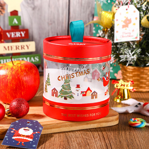 2024 New Cylinder <strong>Christmas</strong> Transparent <strong>Gift</strong> Box Packaging <strong>Christmas</strong> Eve Candy Box <strong>Wholesale</strong> - Product Image 6