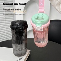 Nouvelles bouteilles d'eau en plastique portables avec paille intégrée, tasse à café et à eau de 550 ml avec filtre