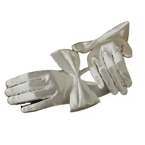 2023 new arrival Wedding dress gloves gloves satin large bow cropped black/white wedding accessories