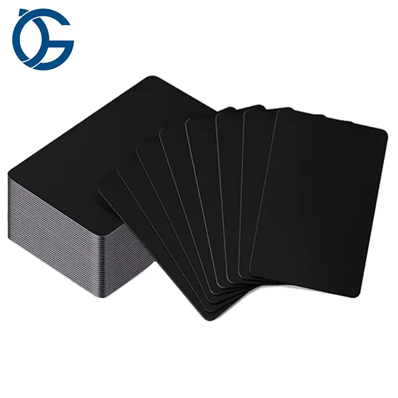 Anodized Aluminum Custom Engraved Stainless Steel Laser Cut Name Black Silver Blanks Metal Business Cards