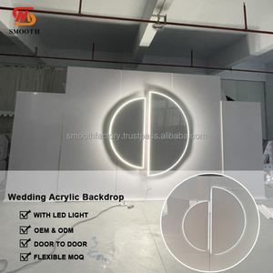 ฉากหลังอะคริลิคสีขาวรูปสี่เหลี่ยมผืนผ้าแบบถอดประกอบได้ LEDA รุ่นใหม่ล่าสุด สำหรับตกแต่งเวทีงานแต่งงาน - Product Image 5