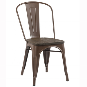 Industrial Rustic Cafe <b>Restaurant</b> Wooden Seat <b>Chairs</b> Metal Painting Tolix Dining <b>Chair</b> - Product Image 3