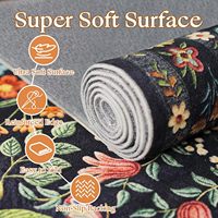 Tapis vintage floral bohème vieilli 6x9 noir lavable antidérapant pour salon, salle à manger, chambre d'enfant, chambre à coucher, décoration intérieure