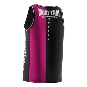 Uniforme de boxe thaïlandaise OEM en sublimation douce, t-shirt de boxe 100% polyester, gilet d'entraînement - Product Image 2