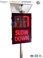 Panneau de signalisation routière à LED solaire, panneau de limitation de vitesse par radar, panneau de retour d'information au conducteur par radar, conforme aux normes CE et RoHS