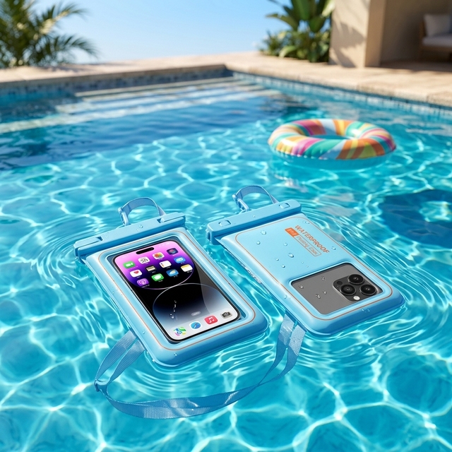 IPX8 Floating Phone Pouch Waterproof Mobile Bag Clear PVC Case for Swimming Diving Beach