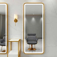 Espejo de Baño Inteligente Moderno y Popular con Iluminación LED Ajustable, Marco Ovalado Dorado de Lujo, Antivaho, para Salón