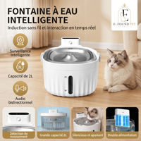 Fontaine à eau intelligente sans fil pour animaux de compagnie 2L en acier inoxydable, distributeur d'eau pour chat à activation par capteur, rechargeable par USB, silencieuse, filtre à 4 couches, OEM