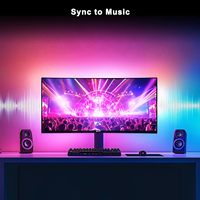Bande lumineuse LED pour moniteur de jeu PC avec rétroéclairage, synchronisation musicale, 16 millions de couleurs, contrôle via application/voix/manuel, USB, IP44, pour écrans 24-34 pouces