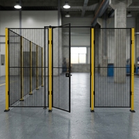Clôture de sécurité industrielle robuste jaune et noire, facile à installer, pour robot professionnel, usage intensif