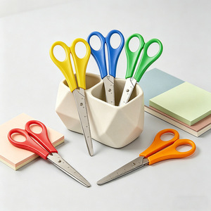 Règles pour enfants, étudiants et bureau, ciseaux, coupe-papiers en plastique et acier inoxydable de sécurité, fournitures de papeterie - Product Image 1