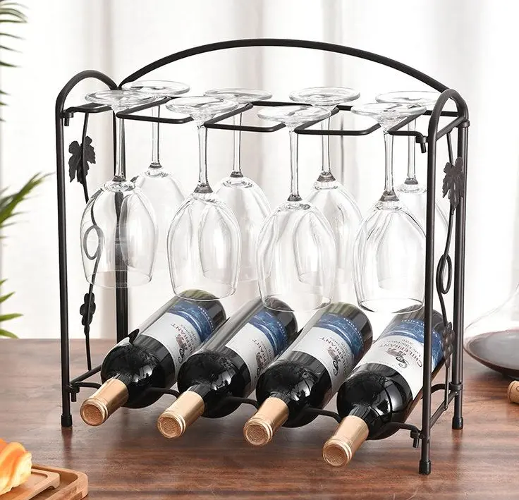 Combinazione Cremagliera del Vino in ferro battuto in stile Europeo armadietto del vino vino Rack decorazione del vetro di vino cremagliera