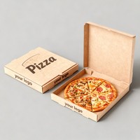 Caja de Papel Rectangular para Alimentos al por Mayor con MOQ Bajo, Caja de Embalaje para Pizza de 6 Pulgadas, 12 Pulgadas y 24 Pulgadas para Comida Rápida
