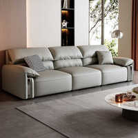 Canapé d'angle modulable en cuir synthétique au design italien moderne, avec structure en bois extensible WMJ