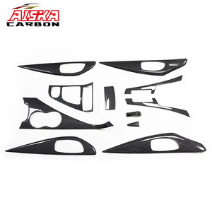Kit intérieur AISKA en fibre de carbone brillante en nid d'abeille, 11 pièces, véritable carbone, panneau de porte, console, boîte de vitesses, pour Infiniti Q50 2014+ - Product Image 1