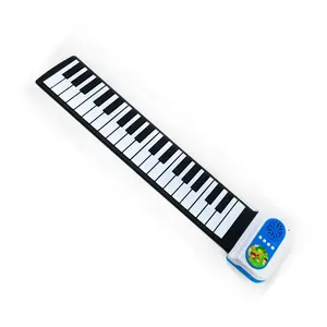 Carga USB 37 teclas Roll up Teclado de piano electrónico Silicona Flexible con adhesivo de piano