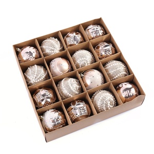 Luxury Handmade High Quality 8CM Plastic & Foam Sticky Powder Christmas Ball Hanging Home Decoration for Holiday Wedding Party - Product Image 2