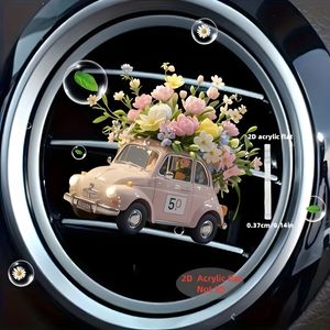 Mignon 2D acrylique chiot parfum Clip EVA voiture désodorisant aromathérapie fonction évent pour voiture décoration intérieure accessoires - Product Image 5