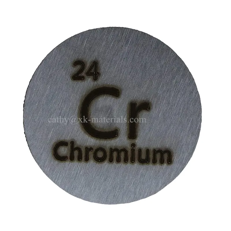 Produtos quentes Chromium Disc 25.4mm Pure Cr Sputtering Alvo Cromo Sputtering Alvo para Coleção