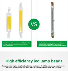 Ampoule <span class=keywords><strong>LED</strong></span> COB en verre pour hôtel, double extrémité <span class=keywords><strong>R7S</strong></span>, 78 mm, 118 mm, 189 mm, 2700 K, 10 W, AC - Product Image 5
