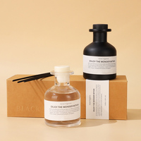Diffuseur de parfum d'ambiance en verre noir mat transparent de 120 ml avec bâtonnets en rotin pour salle de bain et chambre à coucher