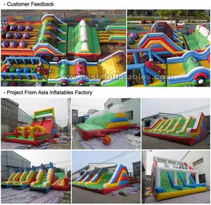 Carrera de obstáculos inflable gigante Insane 5K para eventos de adultos con soplador a la venta-Obstáculos inflables Insane 5K Run - Product Image 5