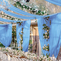Cortinas de arco de boda de gasa de tela, cortina de fondo colgante para techo, ventana plana con accesorios de procesamiento de cuerda incluidos