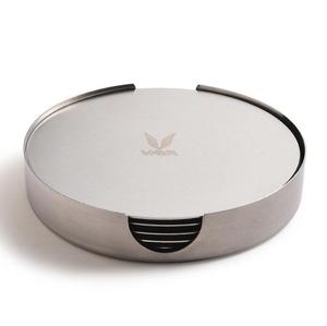Hot Selling Round Stainless Steel Metal <strong>Coasters</strong> <strong>Set</strong> with Holder Custom logo - Product Image 4