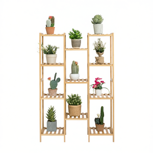 Support de pot de fleurs en bambou à 11 niveaux, design moderne et minimaliste pour la maison, le jardin et le balcon - Product Image 1