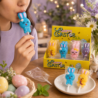 Sucettes durs aromatisées aux fruits en forme de lapin de Pâques, 12g, idéales pour la personnalisation comme cadeaux de fête