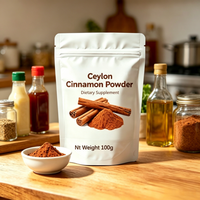Poudre de cannelle de Ceylan pure de qualité supérieure en gros d'usine, assaisonnement alimentaire au goût doux et sucré, faible teneur en coumarine, complément nutritionnel quotidien