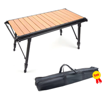 Meubles de camping d'extérieur IGT rectangulaires pliables en trois sections en alliage d'aluminium réglables en hauteur portables pour marché nocturne