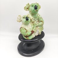 Sculpture de koala en chrysoprase, artisanat en pierres précieuses naturelles, best-seller, idéal pour un cadeau promotionnel