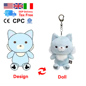 Personalizada adorable <span class=keywords><strong>animal</strong></span> peluches personalizado llavero muñecas de tamaño pequeño llavero de peluche muñeca hacer su propio diseño personalizado llavero de peluche - Product Image 2