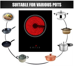 Cocina de cerámica <span class=keywords><strong>Vitro</strong></span> con control de halógeno de zona infrarroja eléctrica única - Product Image 3