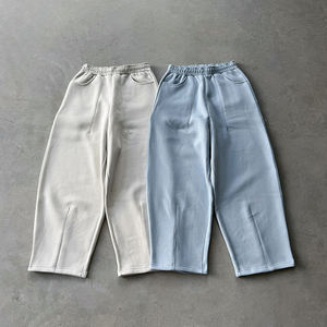 Pantalon de jogging ample pour homme en coton 100% de qualité supérieure, 500 g/m², logo personnalisé, coupe droite, jambe large - Product Image 4