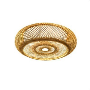 Bamboo Woven Ceiling <b>Light</b> <b>Led</b> Single Head Surface Mounted <b>For</b> Living <b>Room</b> Bedroom Zen Style - Product Image 5