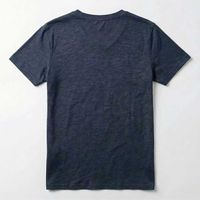 T-shirt personnalisé pour homme en coton slub, col en V, texture chinée vintage, coupe ajustée, style muscle, manches courtes, respirant, décontracté, haut d'été